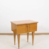 Vintage bedside table in blond oak