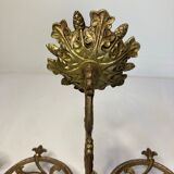Empire three-branch bronze wall light, early 20th century