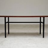 Table basse en métal et bois, ex Tchécoslovaquie 1970