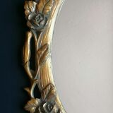 Miroir doré en résine à décor floral