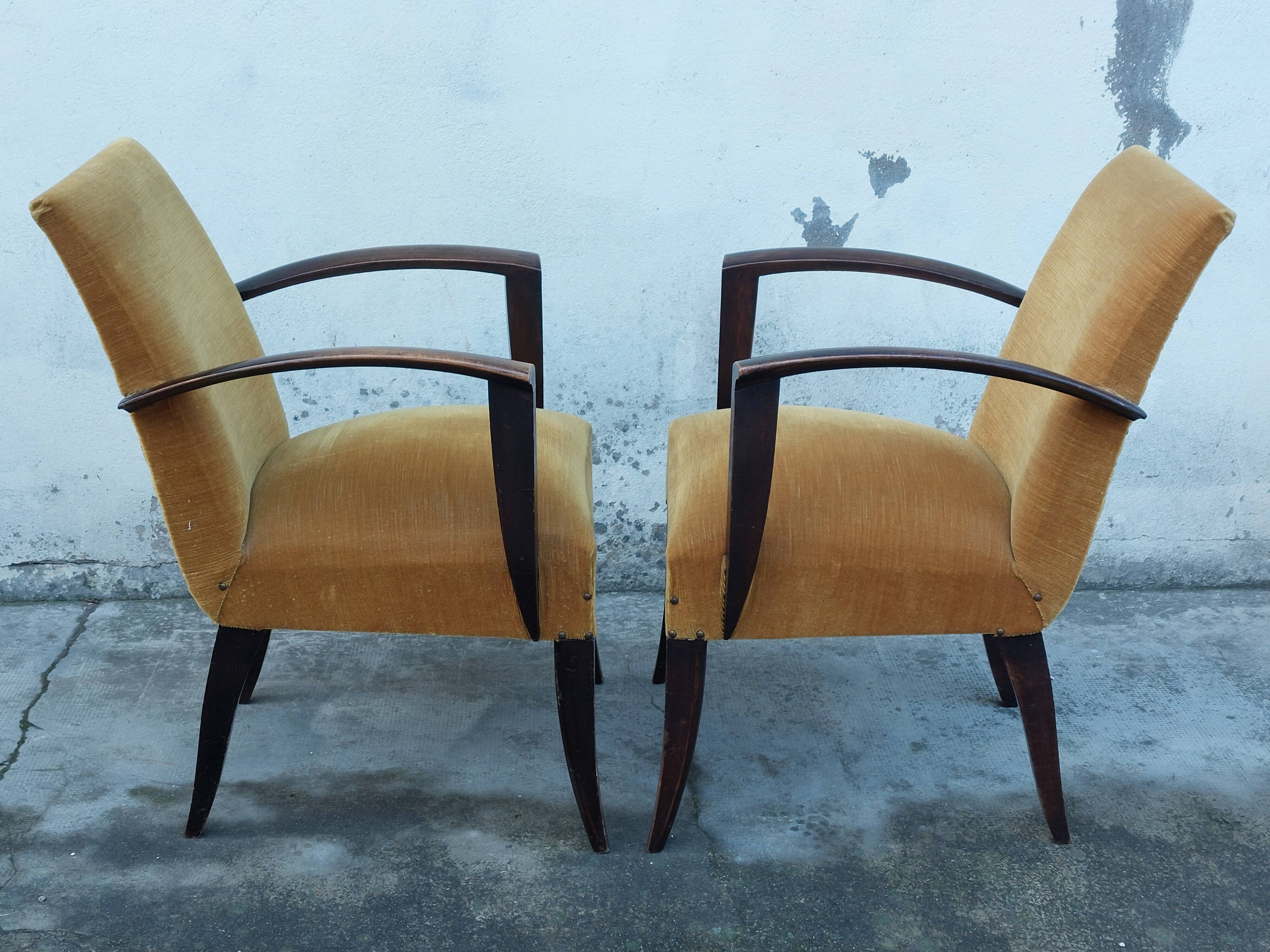 Paire de fauteuils bridge Art déco 1930