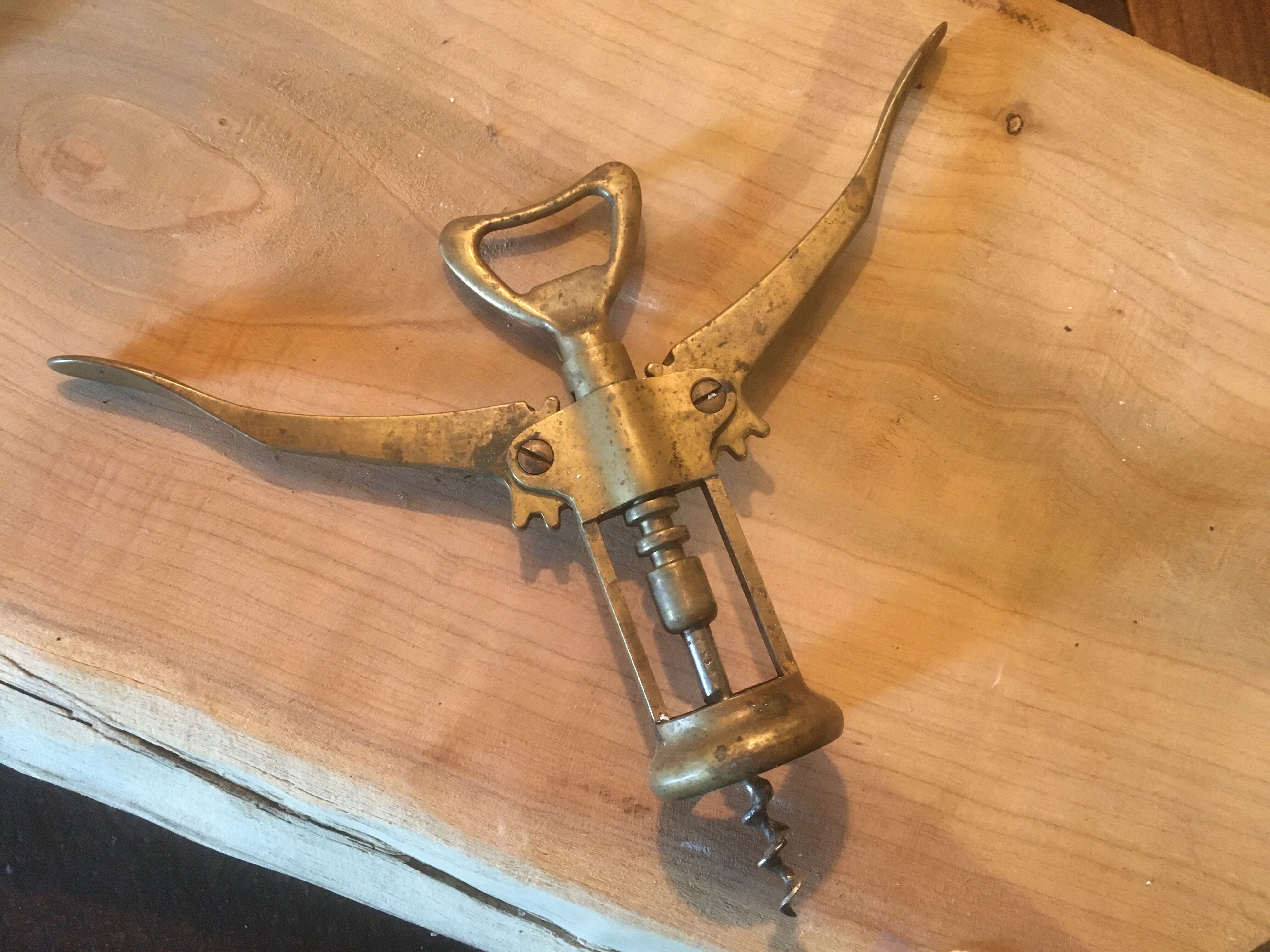 Brass lever cork puller