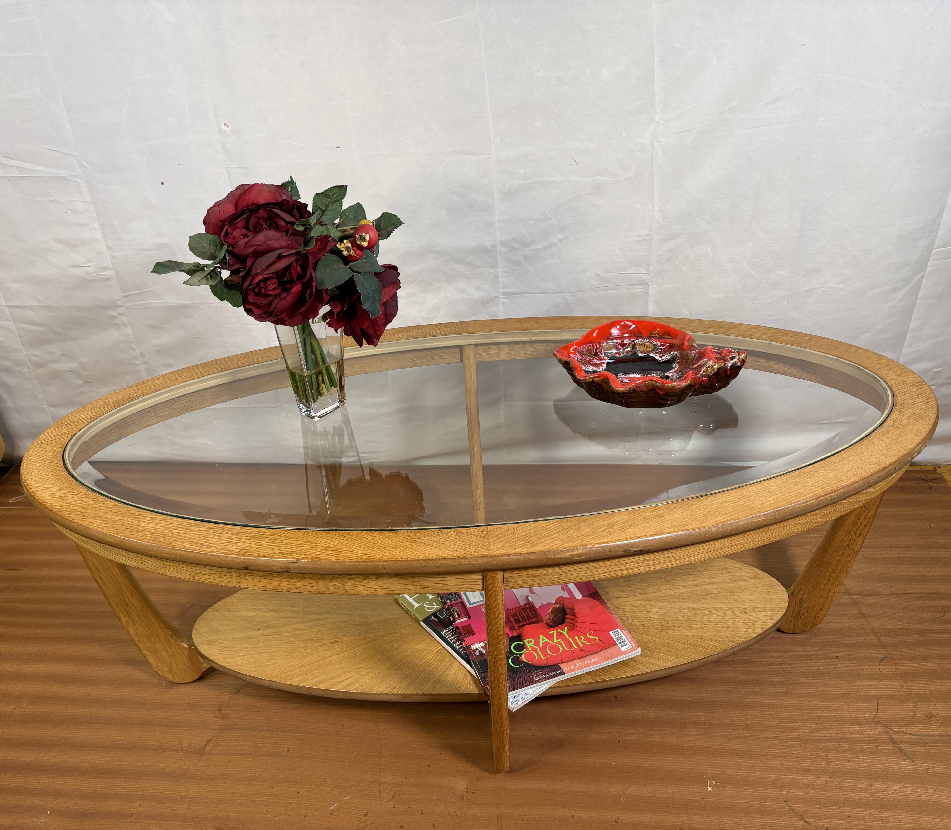 Mid-Century Retro Vintage Oak-Style Coffee Table by Nathan Furniture  Edged