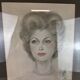 Maria Elisabeth Wrede: superb colorized drawing around 1950, the woman with the pearl necklace