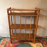 Vintage bamboo and rattan shelf
