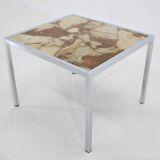1980s Resin and Stone Chrome Plated Coffee Table, Germany