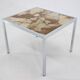 1980s Resin and Stone Chrome Plated Coffee Table, Germany