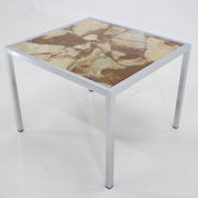 Table basse plaquée en résine et pierre chromée des années 1980, Allemagne