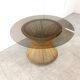 Vintage bamboo and smoked glass dining table, 1980s