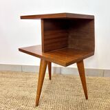 1950s teak tripod bedside table