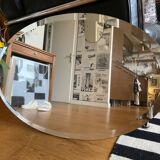 Bevelled oval mirror