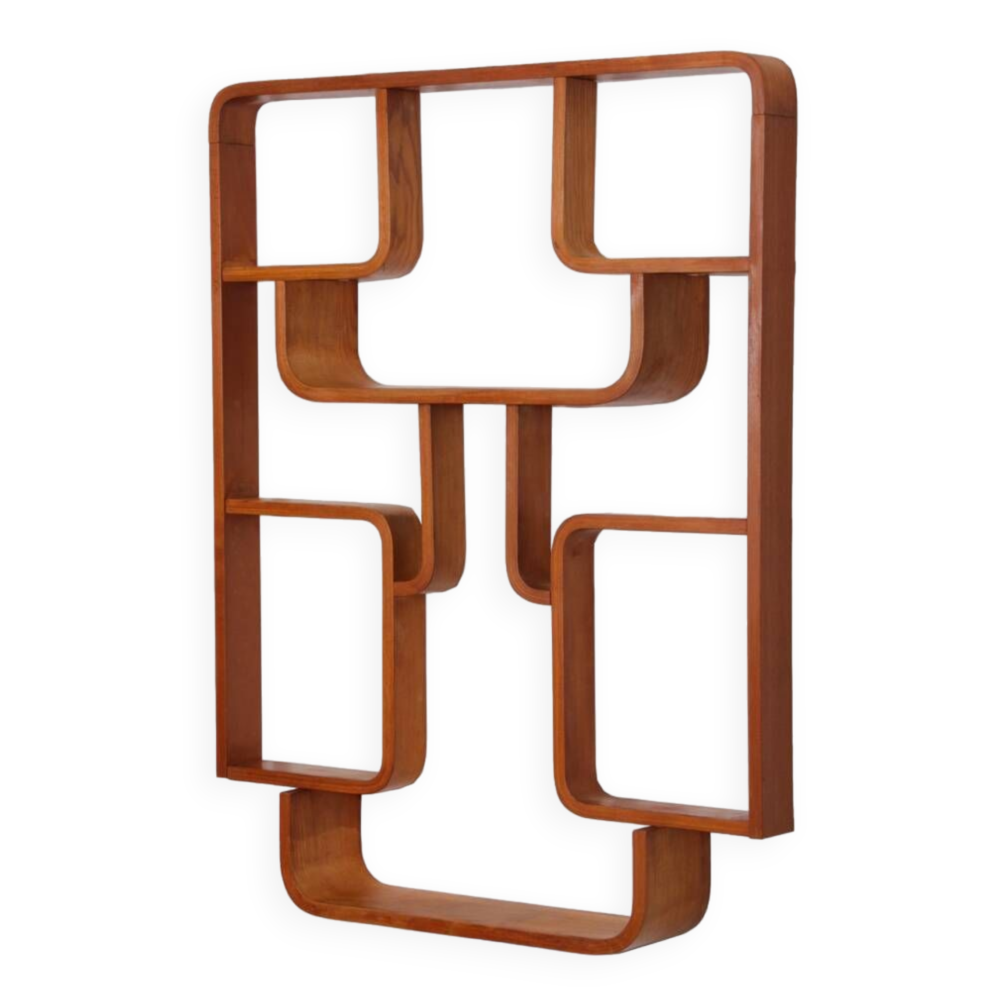 Wooden wall shelf by Ludvik Volak for Drevopodnik Holesov, 1960