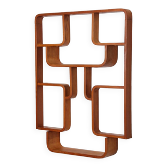 Wooden wall shelf by Ludvik Volak for Drevopodnik Holesov, 1960