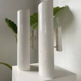 Pair of Parscot wall lights in white lacquered metal from the 80s