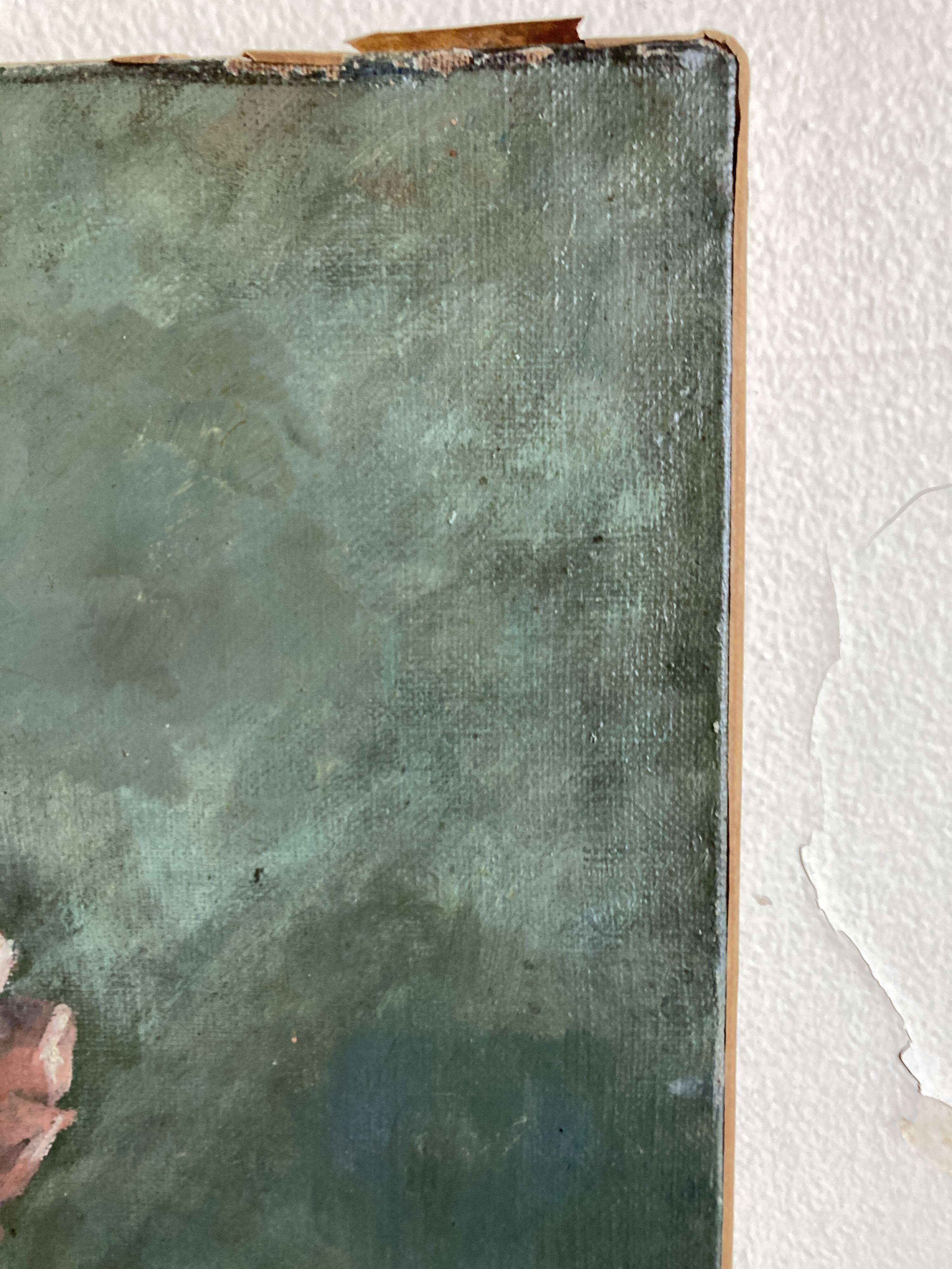 Oil on canvas anemone flowers 1920s