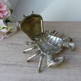 Old ashtray shape metal crab