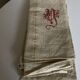 Nappe en toile de chanvre brut 19e brodée XXL