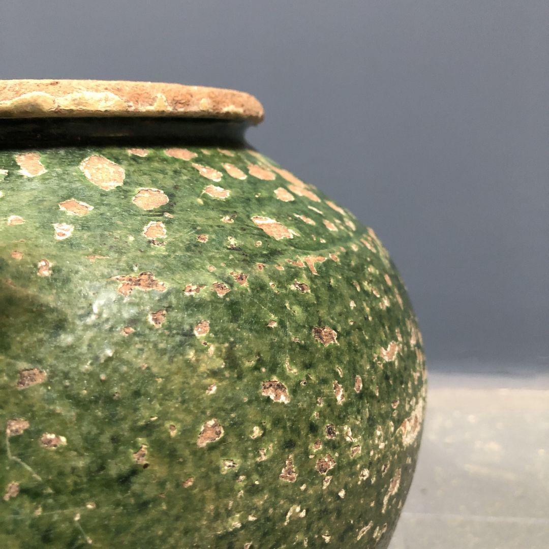 Dark green jug enamelled