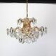 Large gilded brass and crystal chandelier by Kinkeldey, Germany, 1960s.
