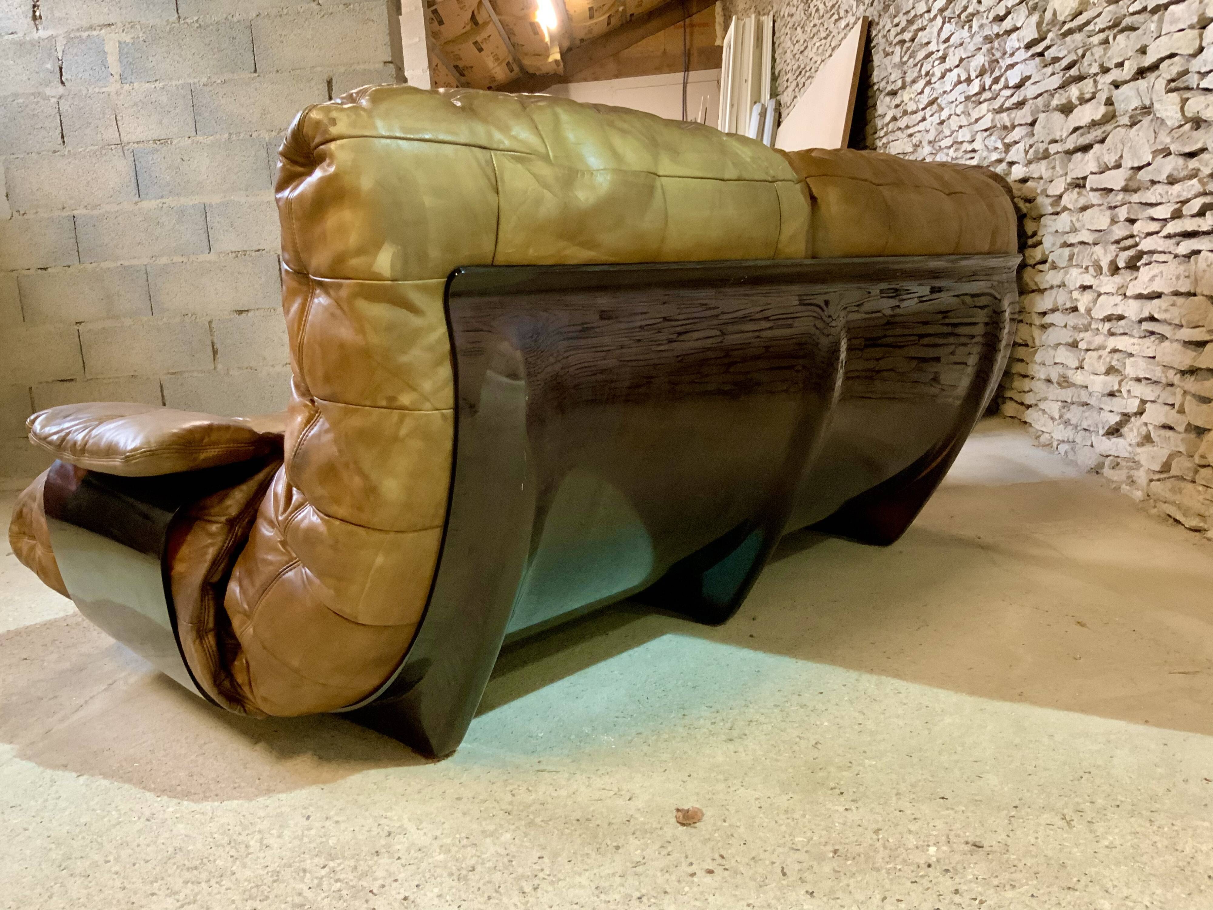 Pair of Marsala sofas, Michel Ducaroy for Ligne Roset 1970s