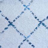 Recycled cotton handcrafted rug - Reversible - Blue and ecru