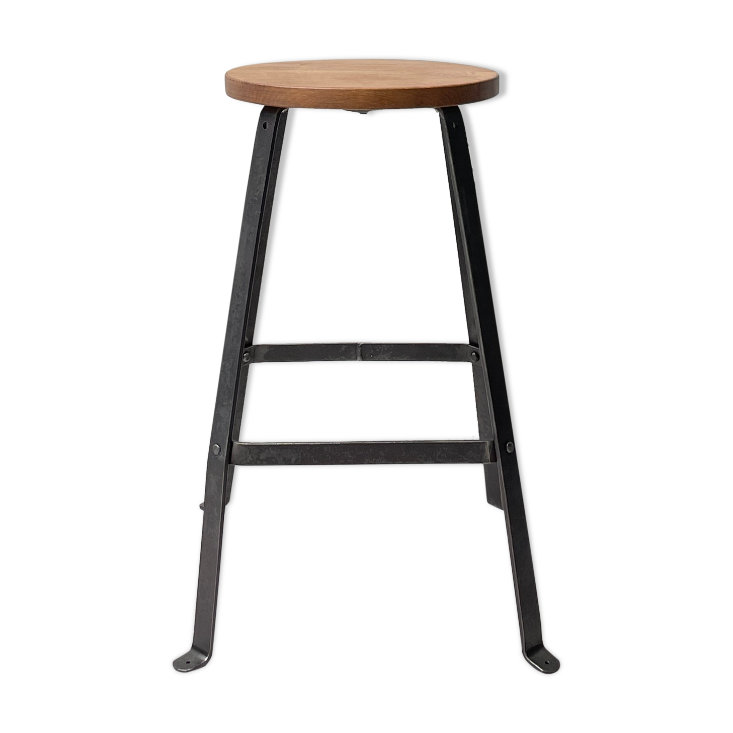 Biénaise fixed industrial workshop stool, circa 1940