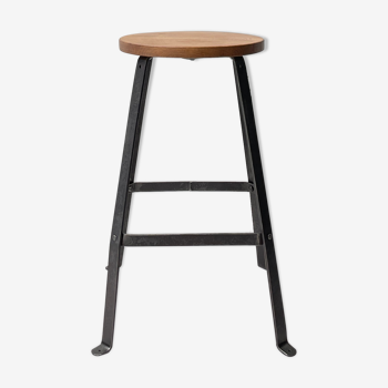 Fixed industrial workshop stool Biénaise, circa 1940