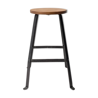 Fixed industrial workshop stool Biénaise, circa 1940