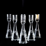 6 small glass candle holders by Bent Severin for Holmegaard