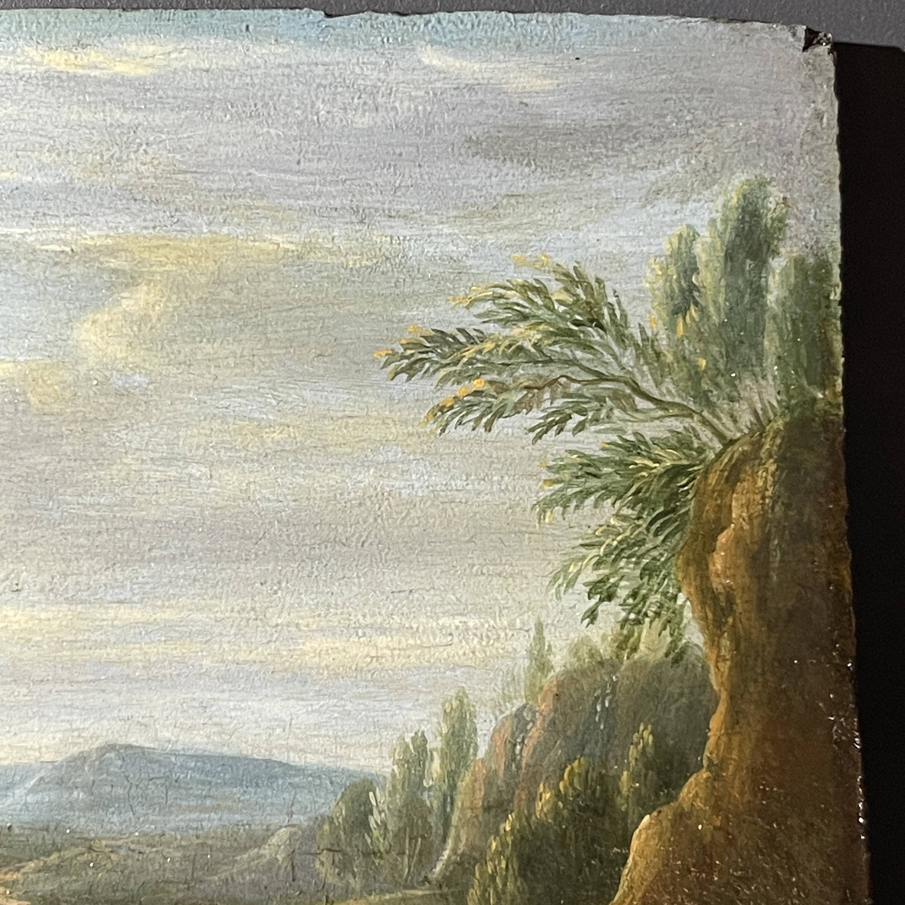 Pair of small paintings, Entourage of Jan Peeter Verdussen, oil on panel, 18th century