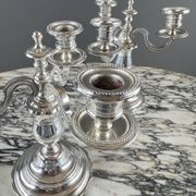 Pair of silver-plated candelabra, 20th century