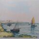 Alphonse Laffite. Aquatint old rigging in the bay.