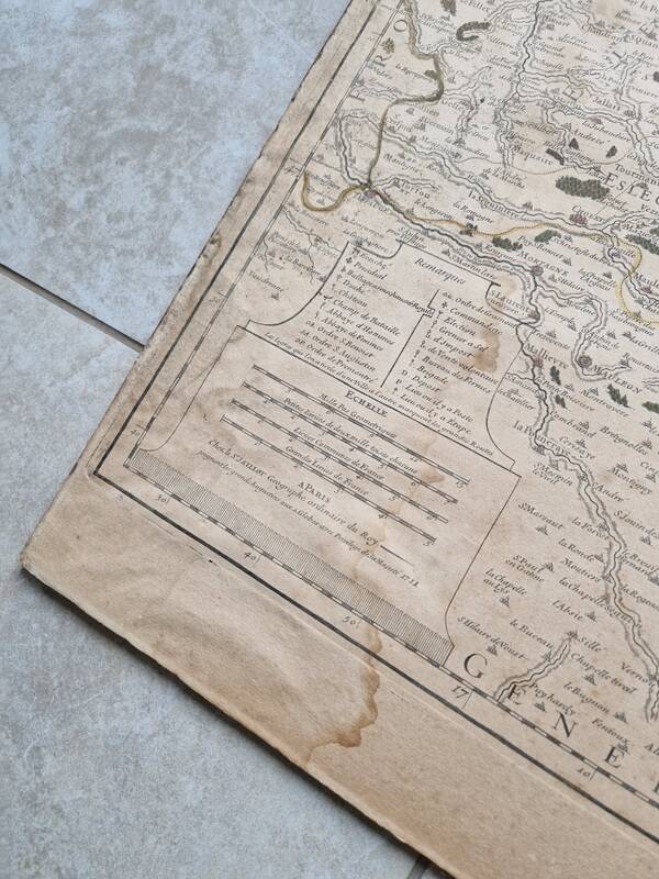 Gravure carte des élections de Tours et ses environs par le seigneur Jaillot, 1711