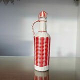 Bottle in red and white scoubidou 50-60s