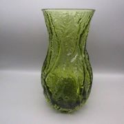 Vintage green glass vase