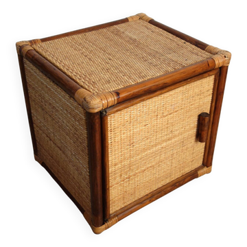 Small vintage rattan cube furniture