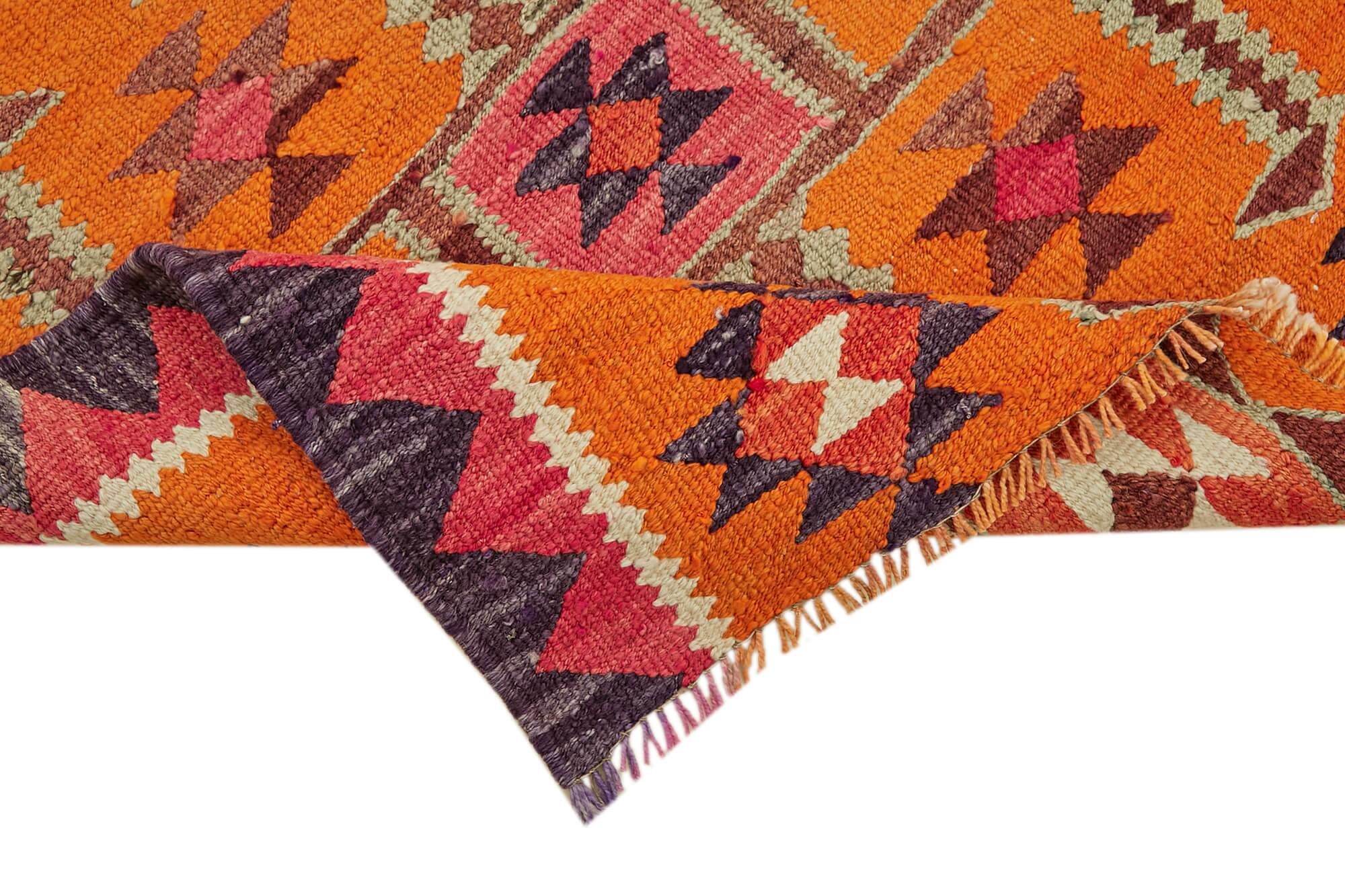 Turkish Handwoven Vintage Herki Kilim 93 cm x 316 cm