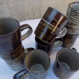 set of 8 stoneware coffee cups