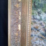 Impressionist oil on panel, spring landscape, signed, framed