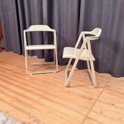 Pair of Borbona Folding Chairs by Carlo Hauner, Fiarm, Italy, 1970s