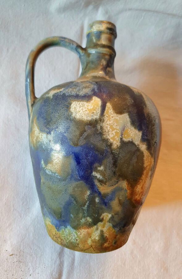 Paul Langeron blue glazed terracotta jug