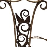 art deco table lamp marble base wrought iron frame hexagonal tulip imp belgium