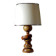 Impressive vintage Scandinavian style lamp designed with turned sculpted wood and a ring.
