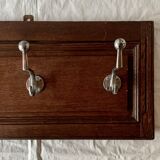 Art Deco wall-mounted coat rack in solid wood - 5 hooks