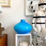 Blue opaline ball vase