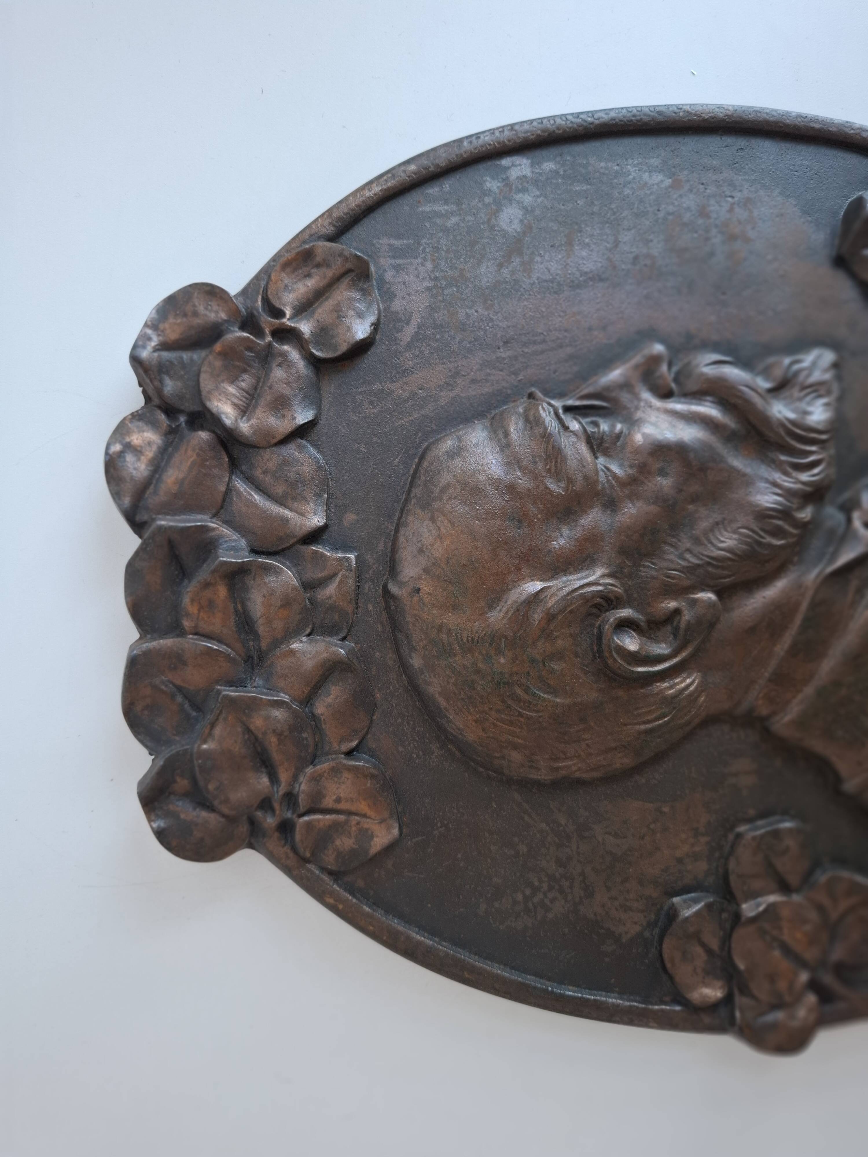 Plaque murale Art Déco T. G. Masaryk 1920, Tchécoslovaquie
