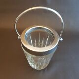 70s crystal and metal ice bucket