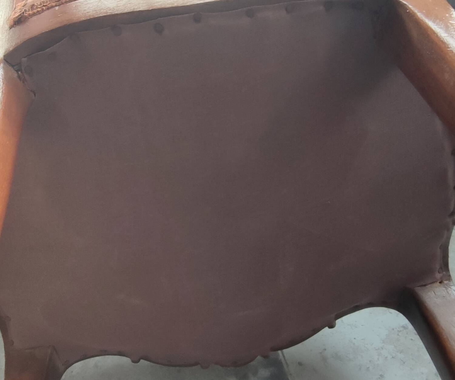 Pair of Old Rockery Chairs with Velvet/Carved Wood Seats