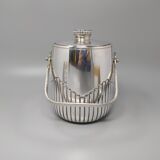 Seau à glace thermique des années 1950 en argent plaqué par Aldo Tura pour Macabo, Fabriqué en Italie