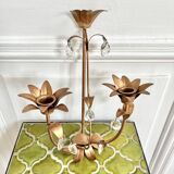 Flower and tassel applique candle holder